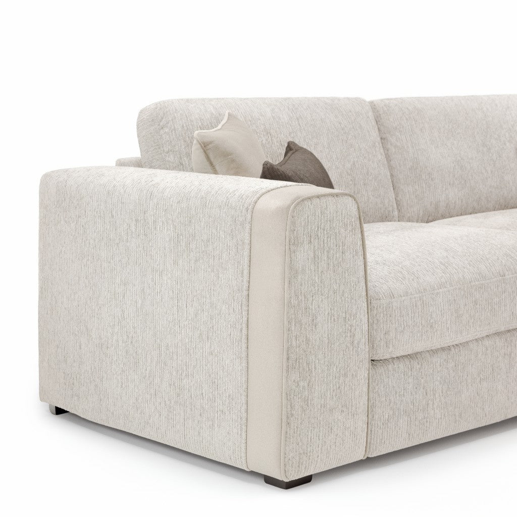 Naples Beige Fabric Large Corner Sofa