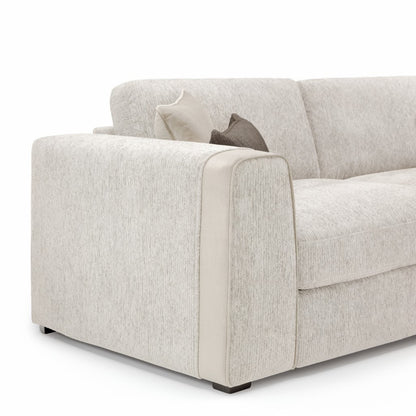 Naples Beige Fabric Large Corner Sofa