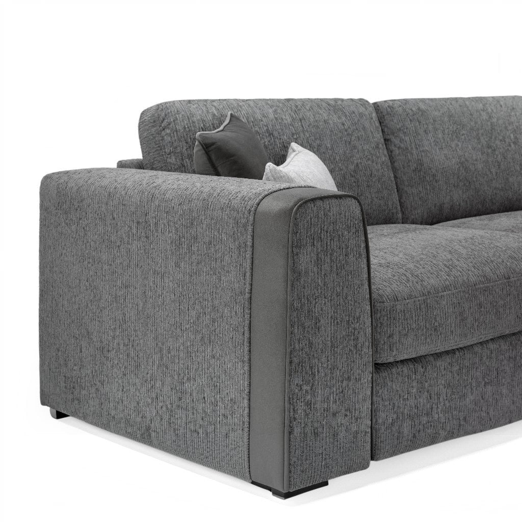 Naples Grey Fabric 2 Seater Sofa