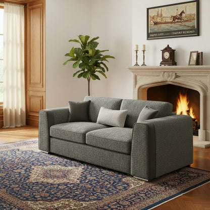 Naples Grey Fabric 3 Seater Sofa
