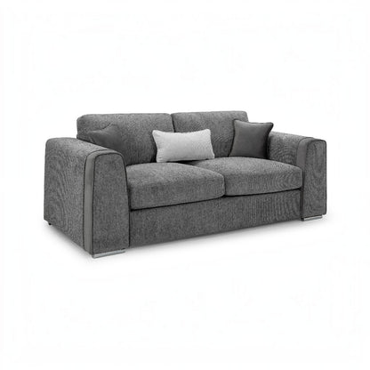 Naples Grey Fabric 3 Seater Sofa