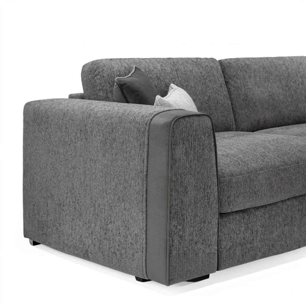 Naples Grey Fabric 3 Seater Sofa