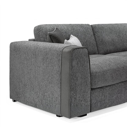 Naples Grey Fabric 3 Seater Sofa