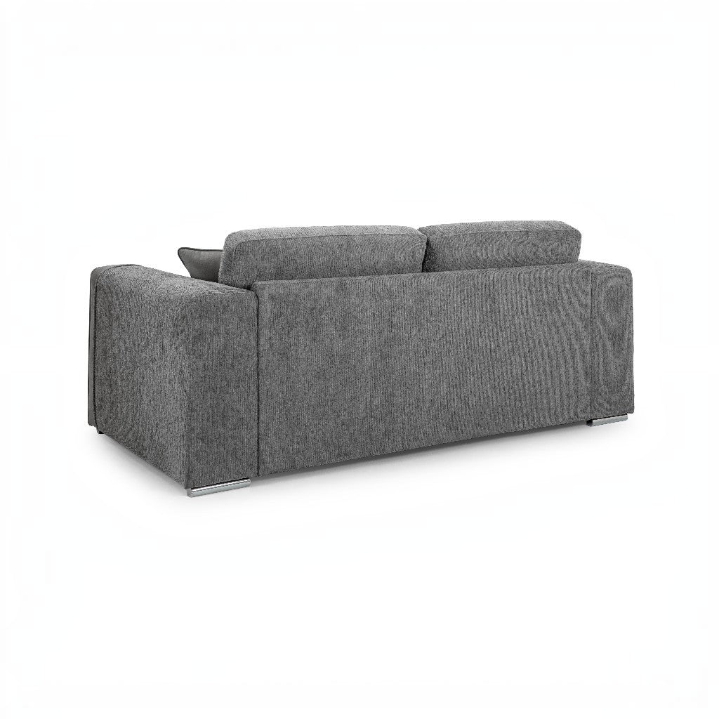 Naples Grey Fabric 3 Seater Sofa