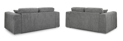 Naples Grey Fabric 3+2 Sofa Suite