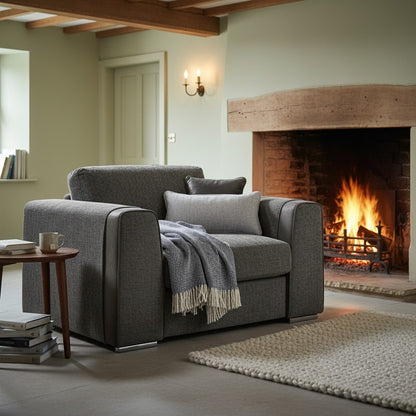 Naples Grey Fabric Armchair