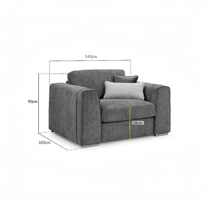 Naples Grey Fabric Armchair