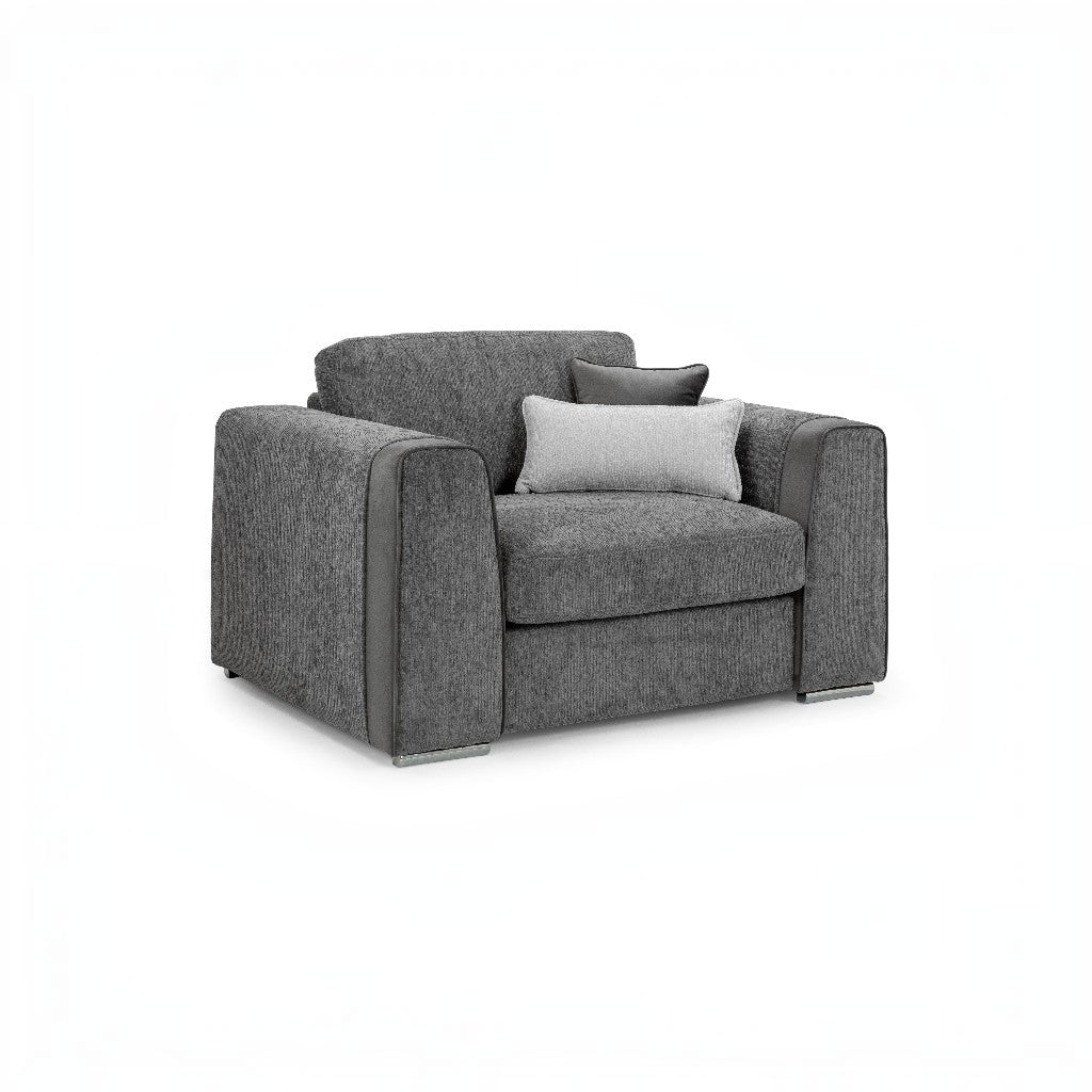 Naples Grey Fabric Armchair