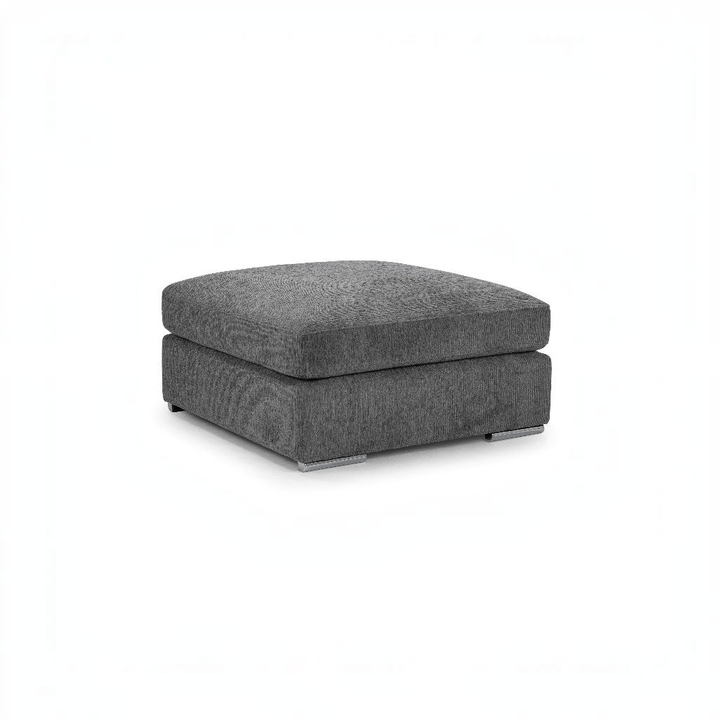 Naples Grey Fabric Footstool