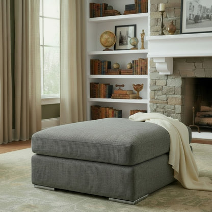Naples Grey Fabric Footstool