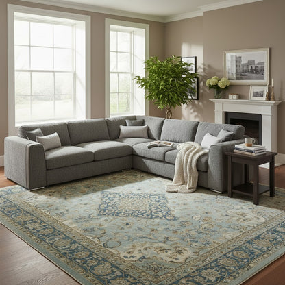 Naples Grey Fabric Large L-Shape Corner Sofa