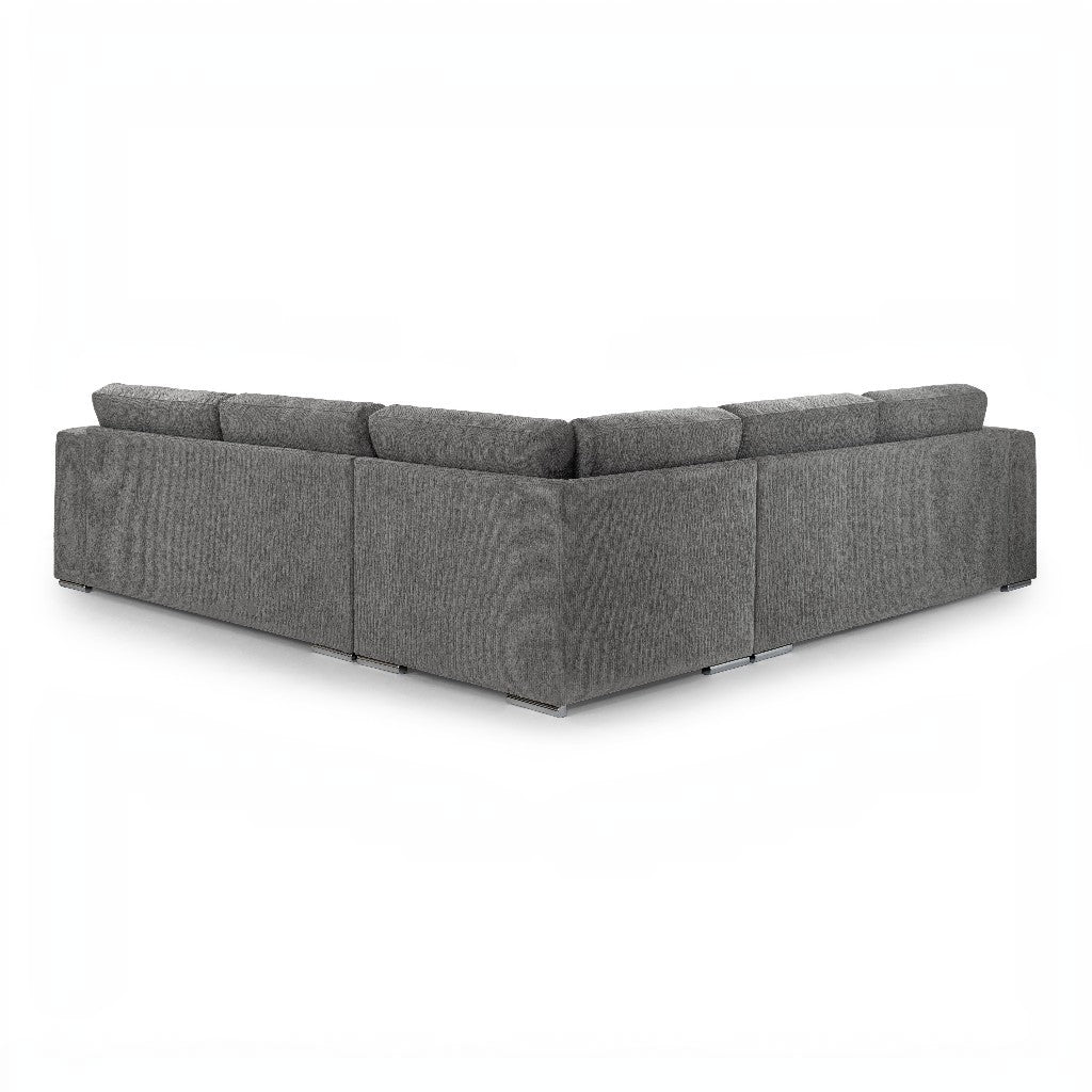 Naples Grey Fabric Large L-Shape Corner Sofa