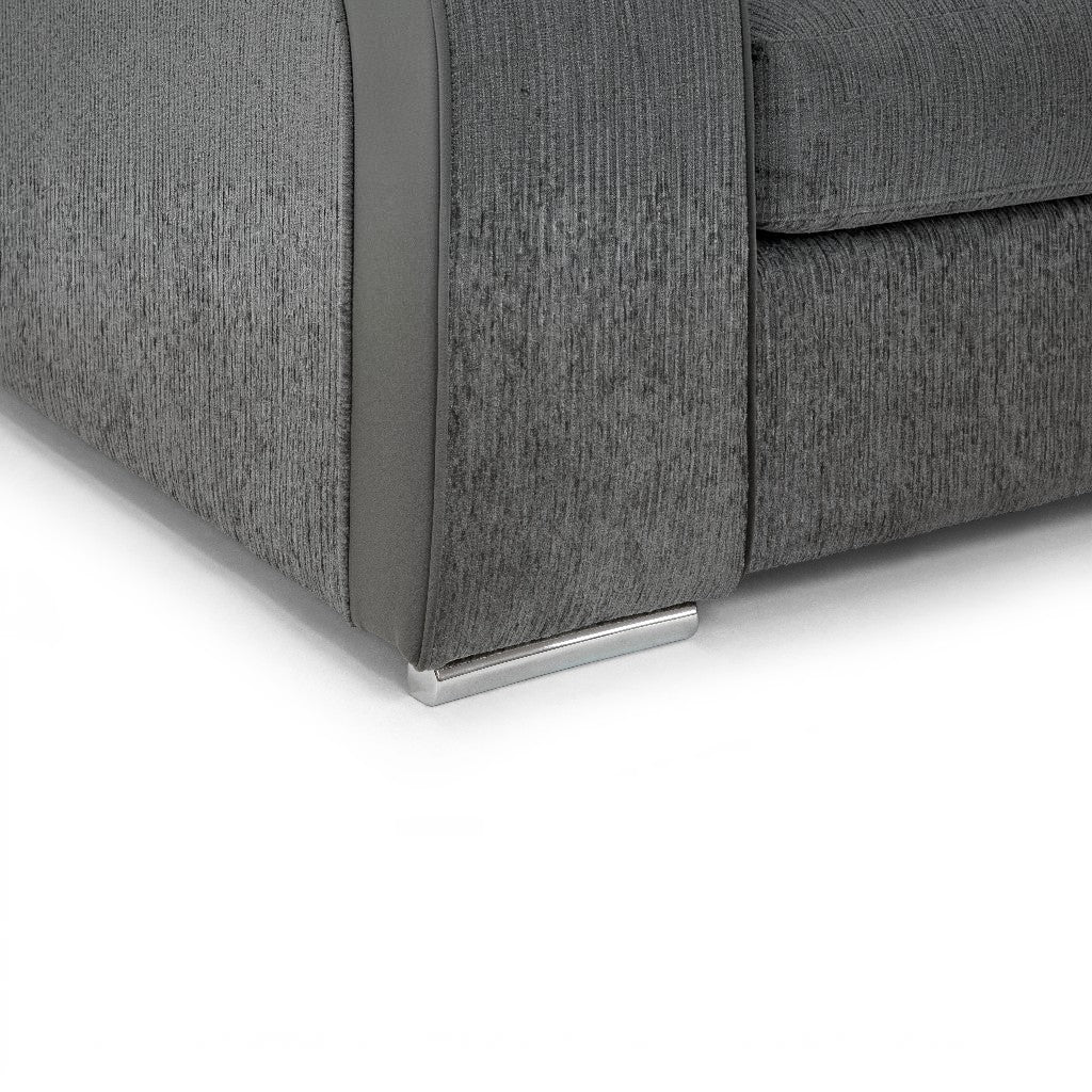 Naples Grey Fabric Large L-Shape Corner Sofa