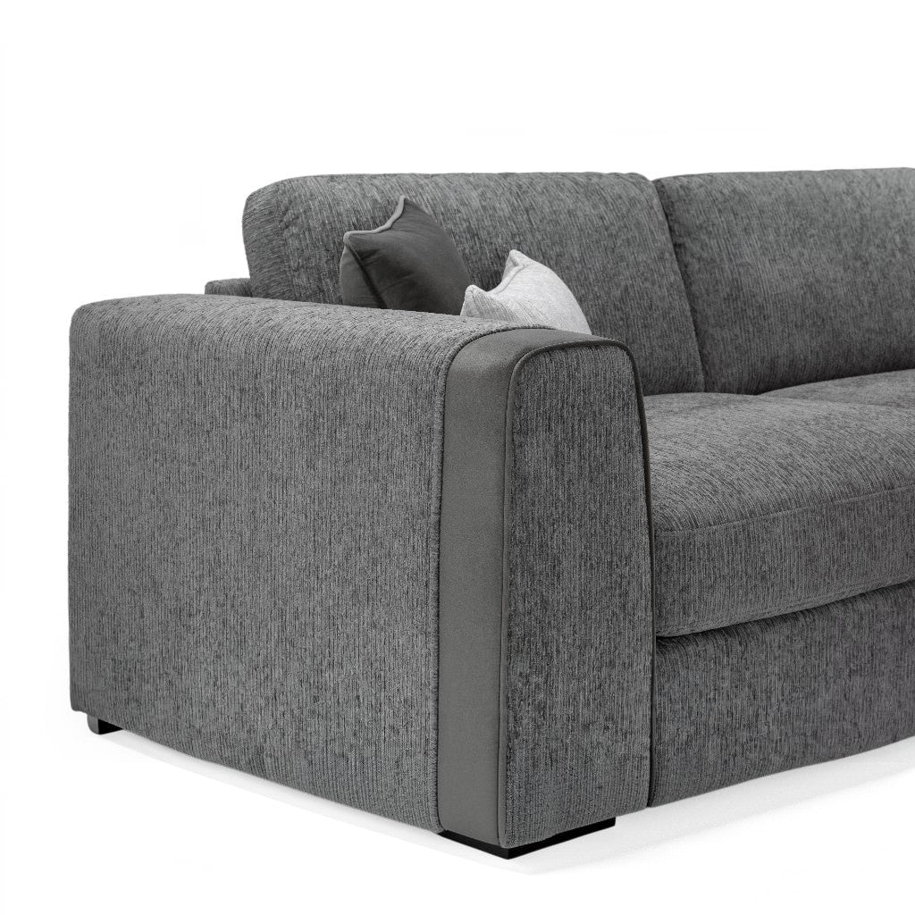 Naples Grey Fabric Large L-Shape Corner Sofa