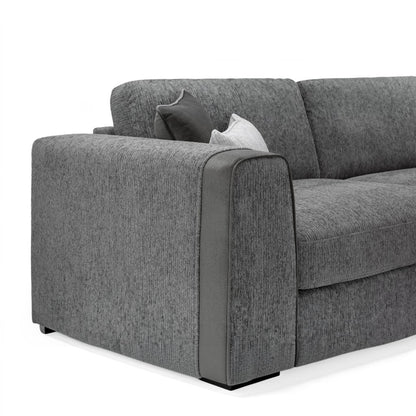 Naples Grey Fabric Large L-Shape Corner Sofa