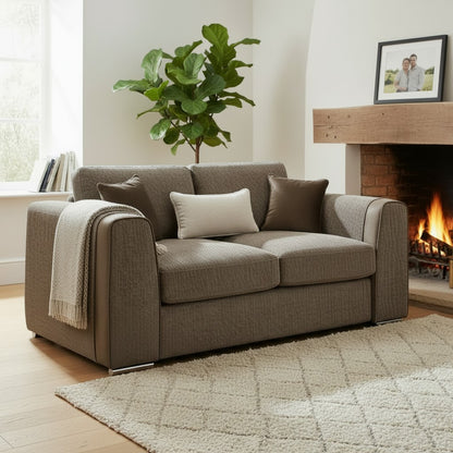 Naples Mocha Brown Fabric 2 Seater Sofa