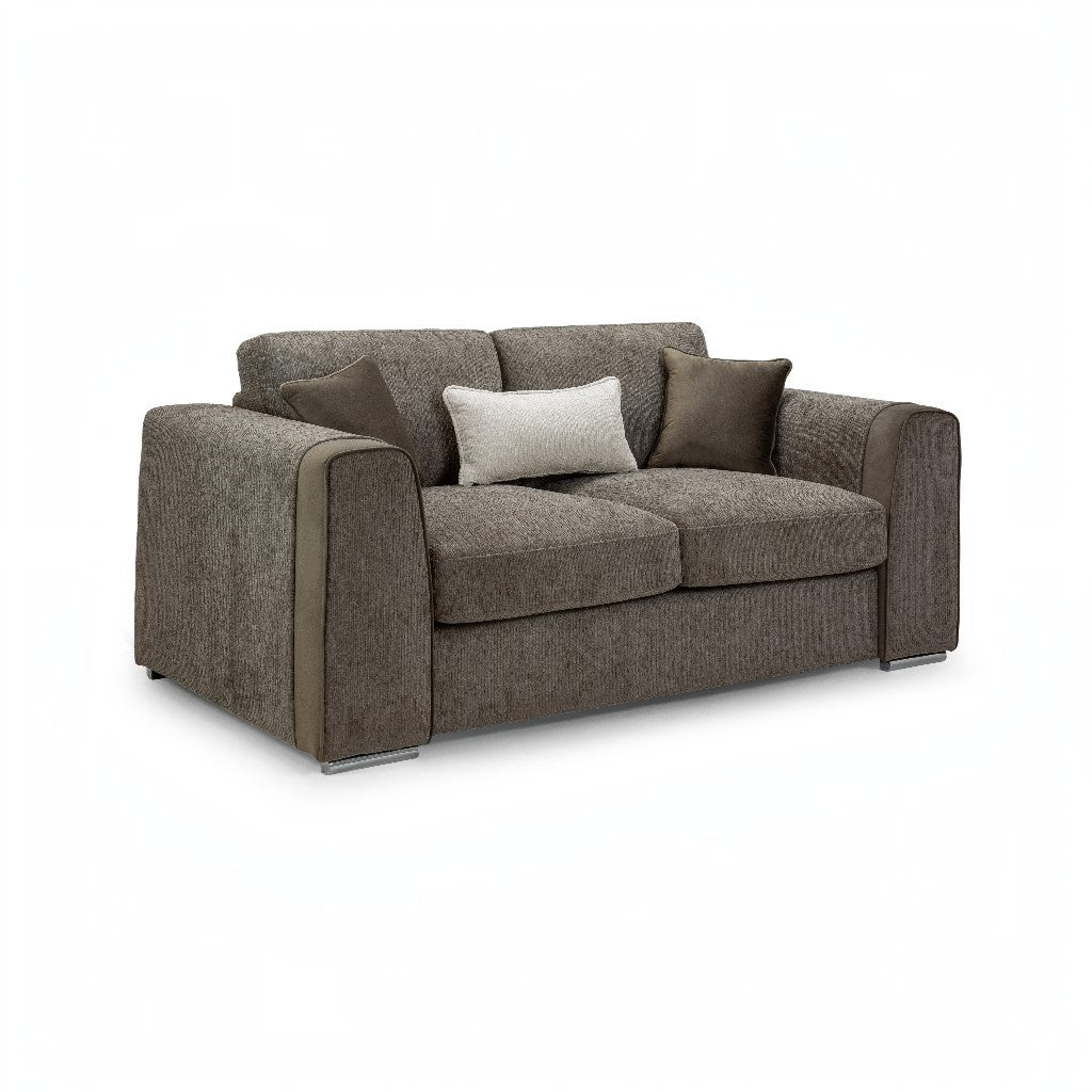 Naples Mocha Brown Fabric 2 Seater Sofa