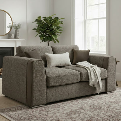 Naples Mocha Brown Fabric 2 Seater Sofa