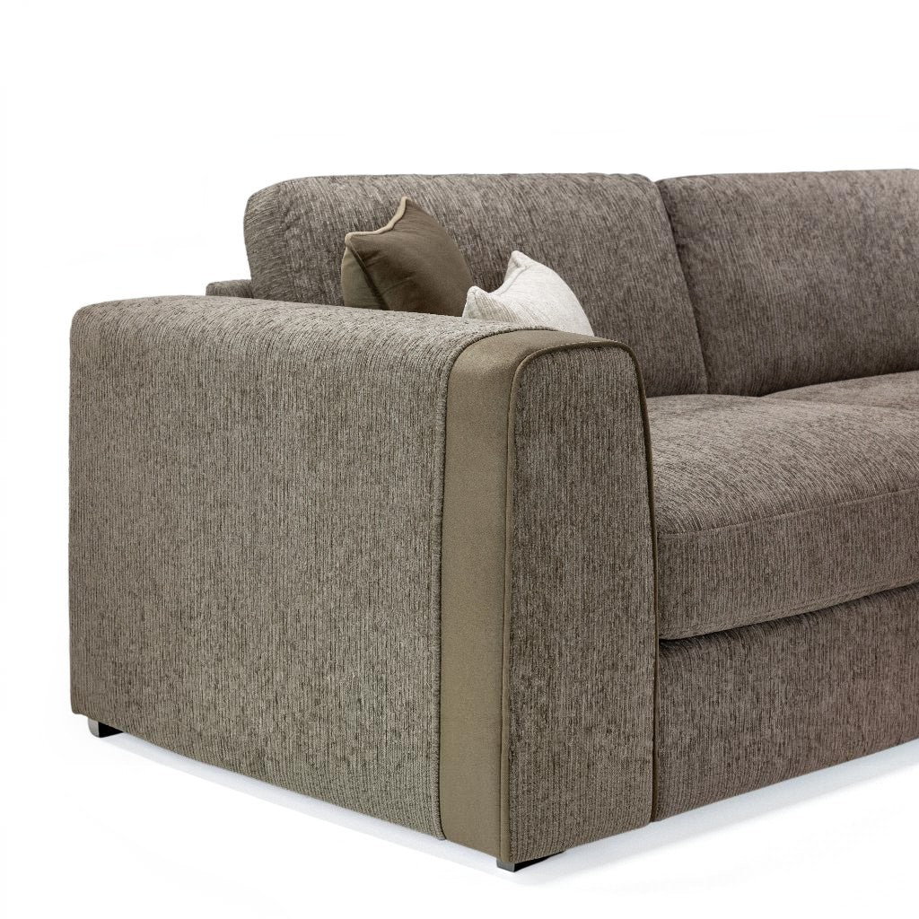 Naples Mocha Brown Fabric 2 Seater Sofa