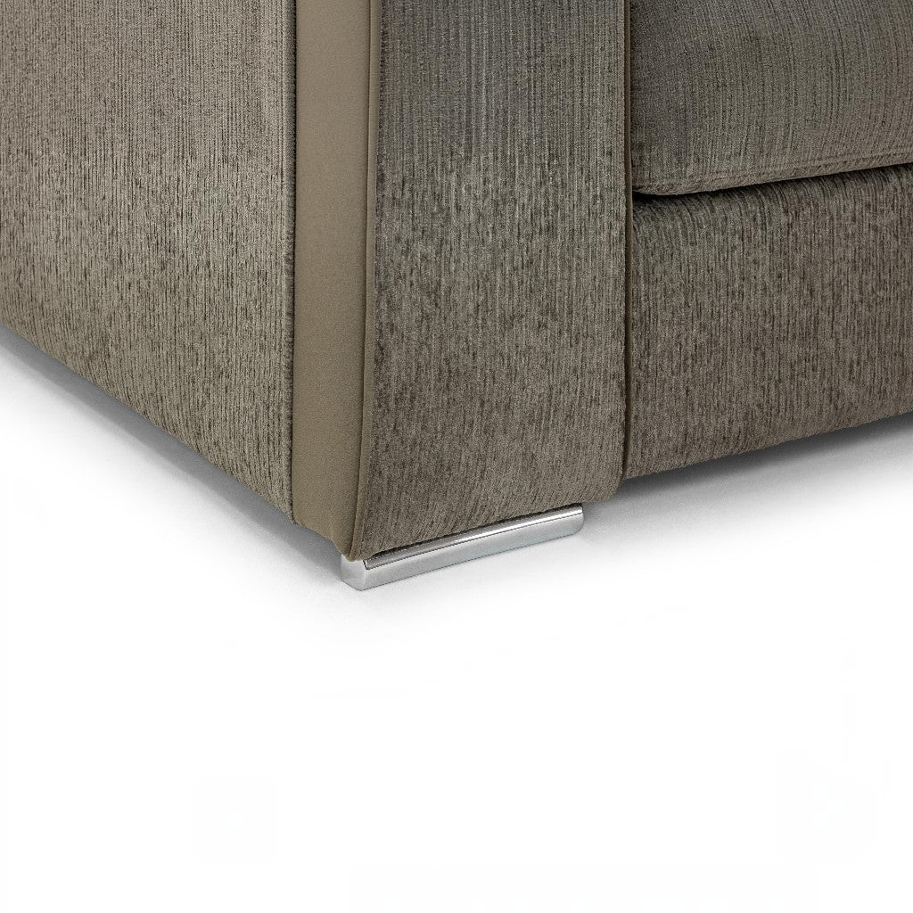 Naples Mocha Brown Fabric 3 Seater Sofa