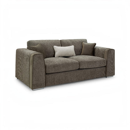 Naples Mocha Brown Fabric 3 Seater Sofa