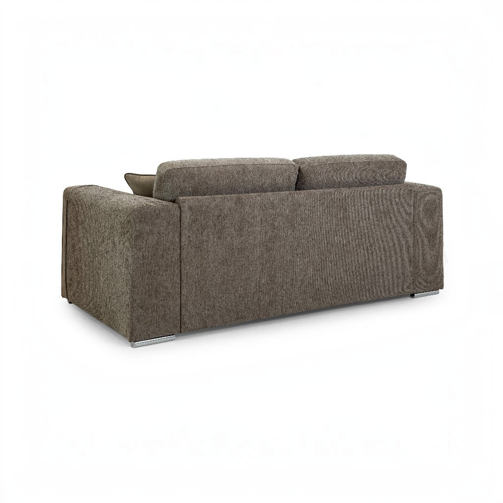 Naples Mocha Brown Fabric 3 Seater Sofa