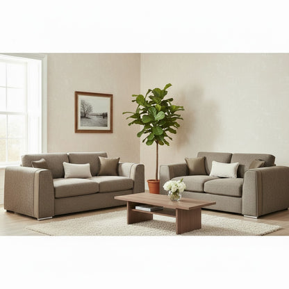 Naples Mocha Brown Fabric 3+2 Sofa Suite