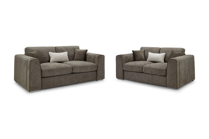 Naples Mocha Brown Fabric 3+2 Sofa Suite