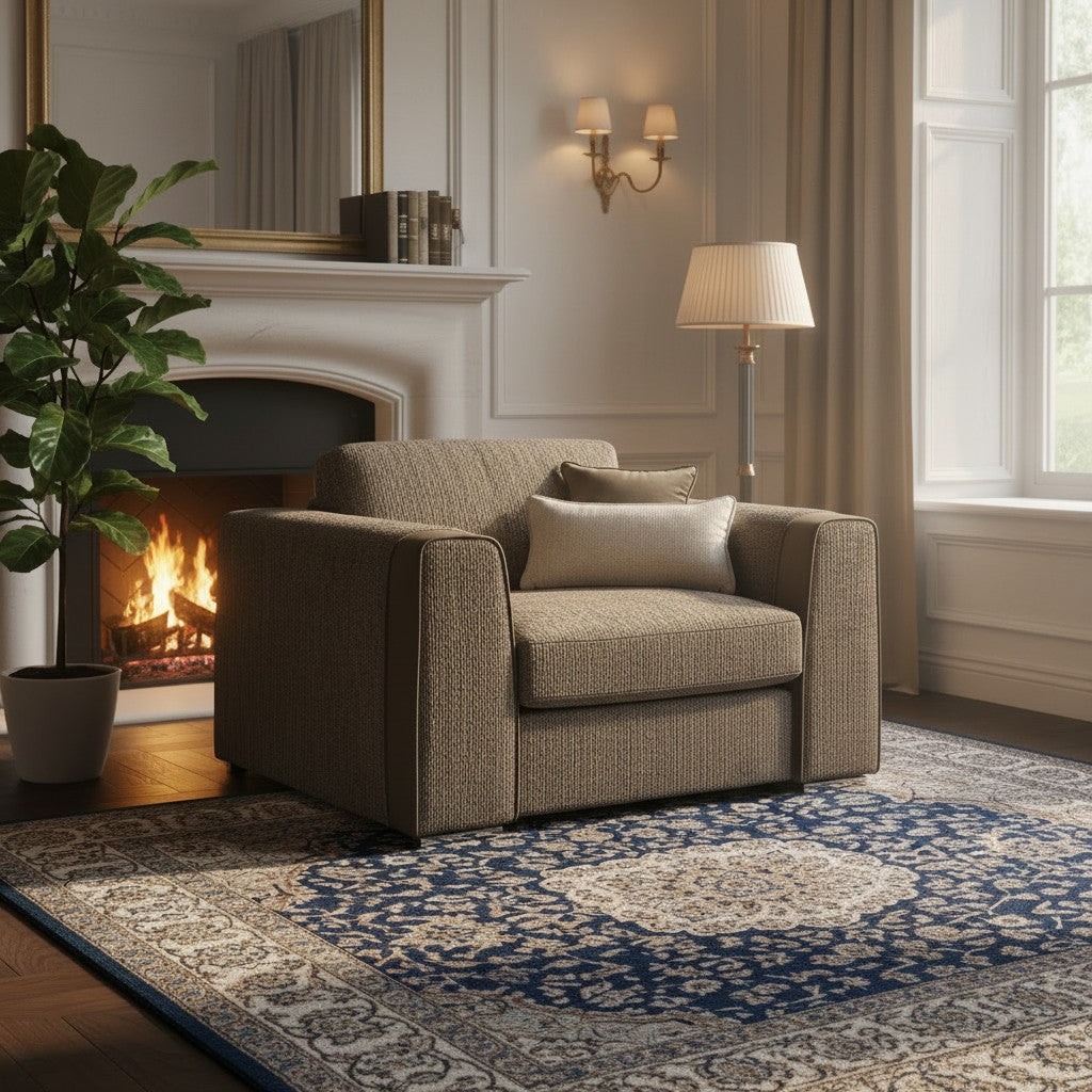 Naples Mocha Brown Fabric Armchair