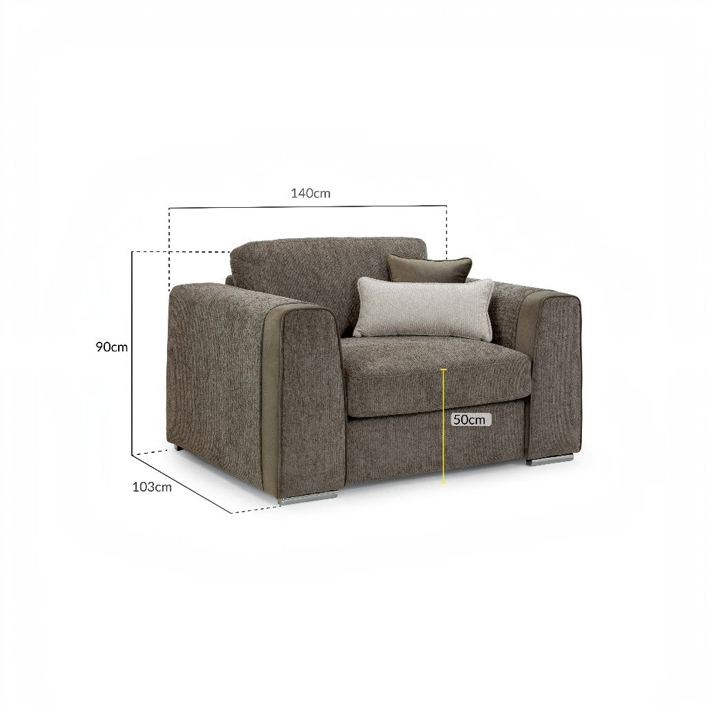 Naples Mocha Brown Fabric Armchair