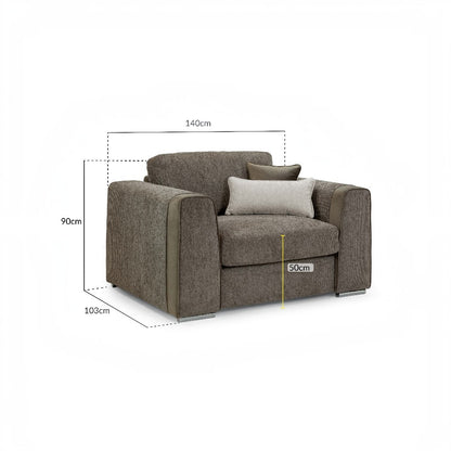 Naples Mocha Brown Fabric Armchair