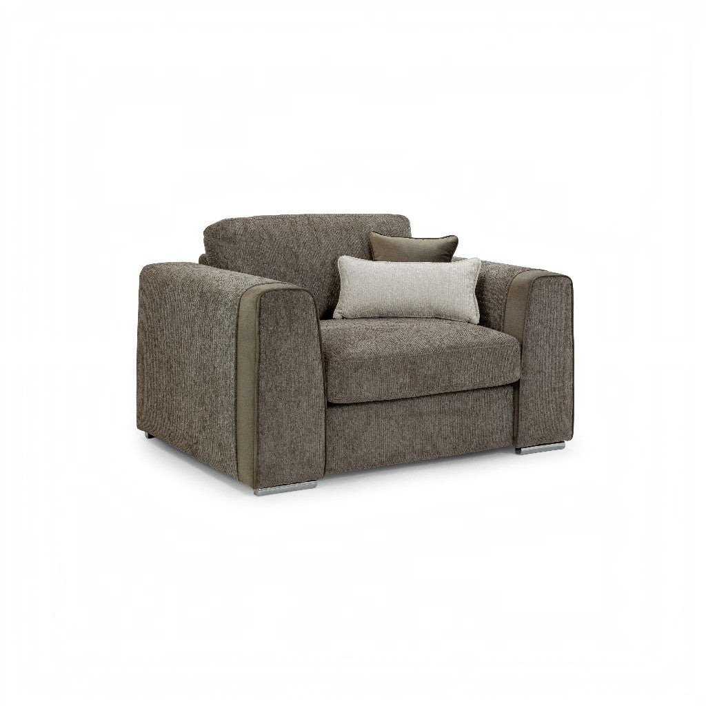 Naples Mocha Brown Fabric Armchair