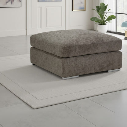 Naples Mocha Brown Fabric Footstool