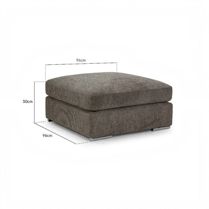 Naples Mocha Brown Fabric Footstool