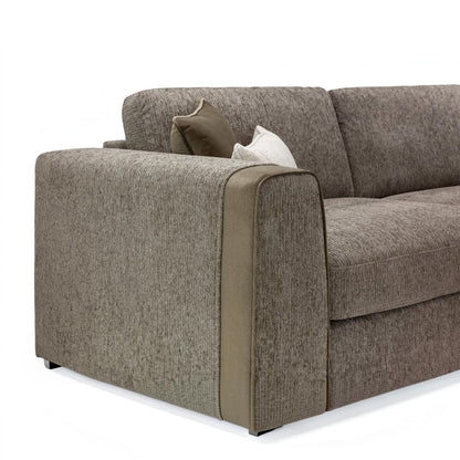 Naples Mocha Brown Fabric Large Corner Sofa