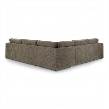 Naples Mocha Brown Fabric Large Corner Sofa