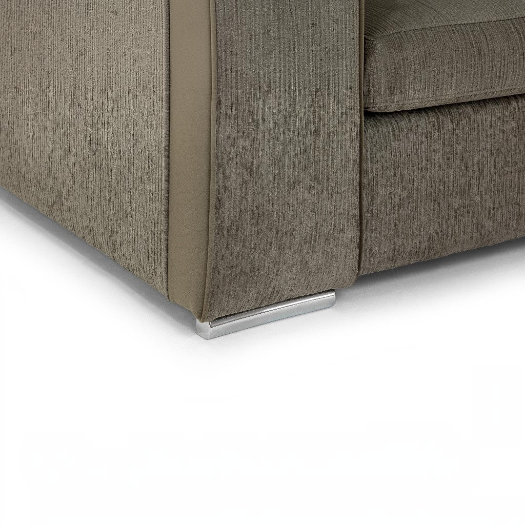 Naples Mocha Brown Fabric Large Corner Sofa