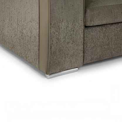Naples Mocha Brown Fabric Large Corner Sofa