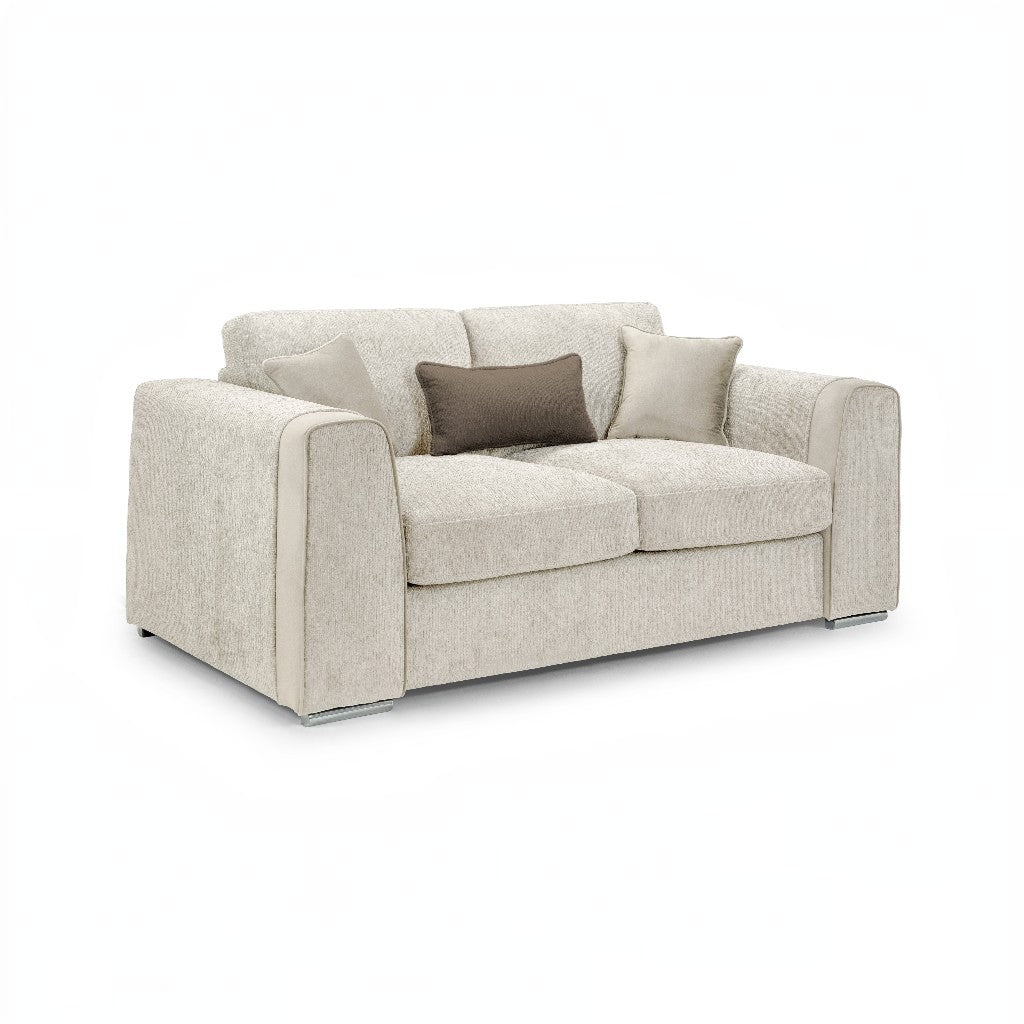 Naples Sofa Beige Fabric 2 Seater Sofa