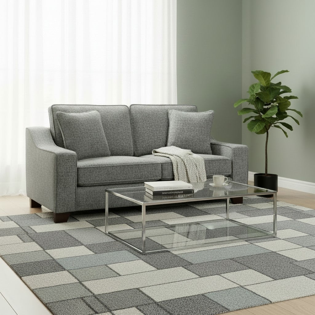Nebraska Slate Grey Fabric 3 Seater Sofa