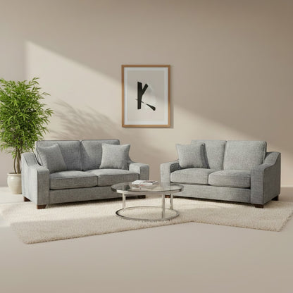 Nebraska Slate Grey Fabric 3+2 Sofa Suite