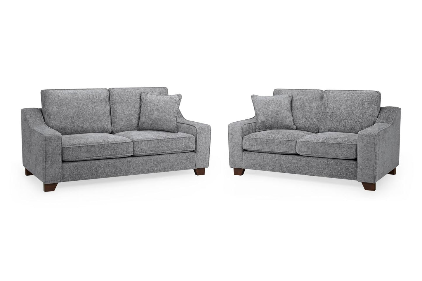Nebraska Slate Grey Fabric 3+2 Sofa Suite