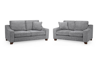 Nebraska Slate Grey Fabric 3+2 Sofa Suite