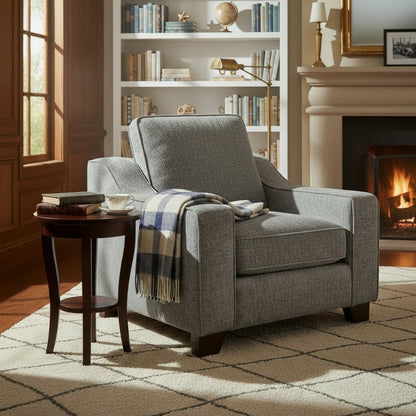 Nebraska Slate Grey Fabric Armchair