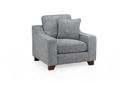 Nebraska Slate Grey Fabric Armchair