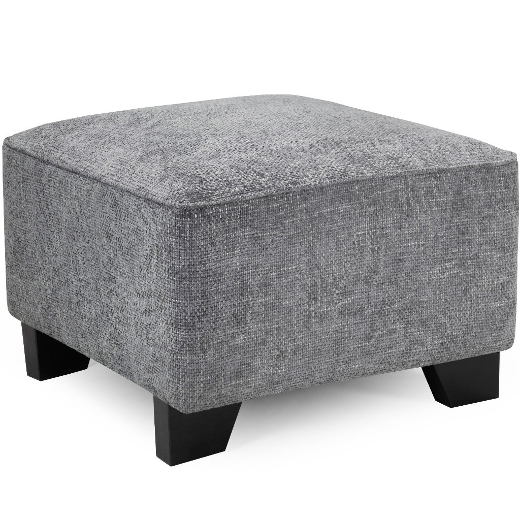 Nebraska Slate Grey Fabric Footstool