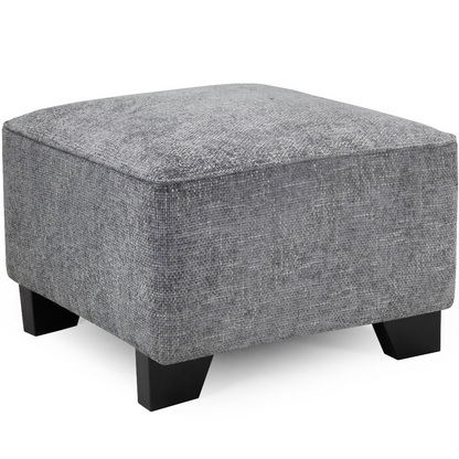 Nebraska Slate Grey Fabric Footstool