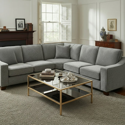 Nebraska Slate Grey Fabric Large Corner Sofa