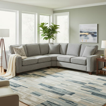 Nebraska Slate Grey Fabric Large Corner Sofa