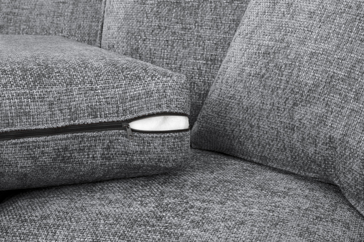 Nebraska Slate Grey Fabric Large Corner Sofa